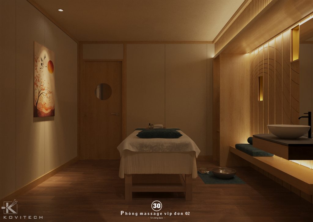 Massage vip thiết kế onsen hiện đại